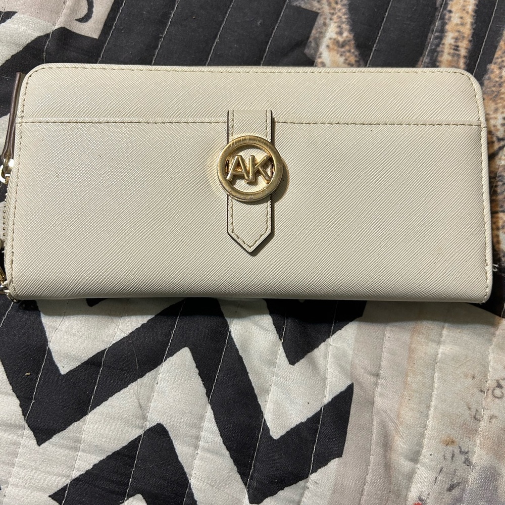 Anne Klein Cream Wallet with Gold Accent